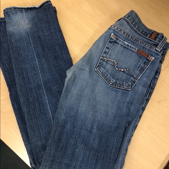 7 For All Mankind Crystal Embellished Jeans - Picture 3 of 5